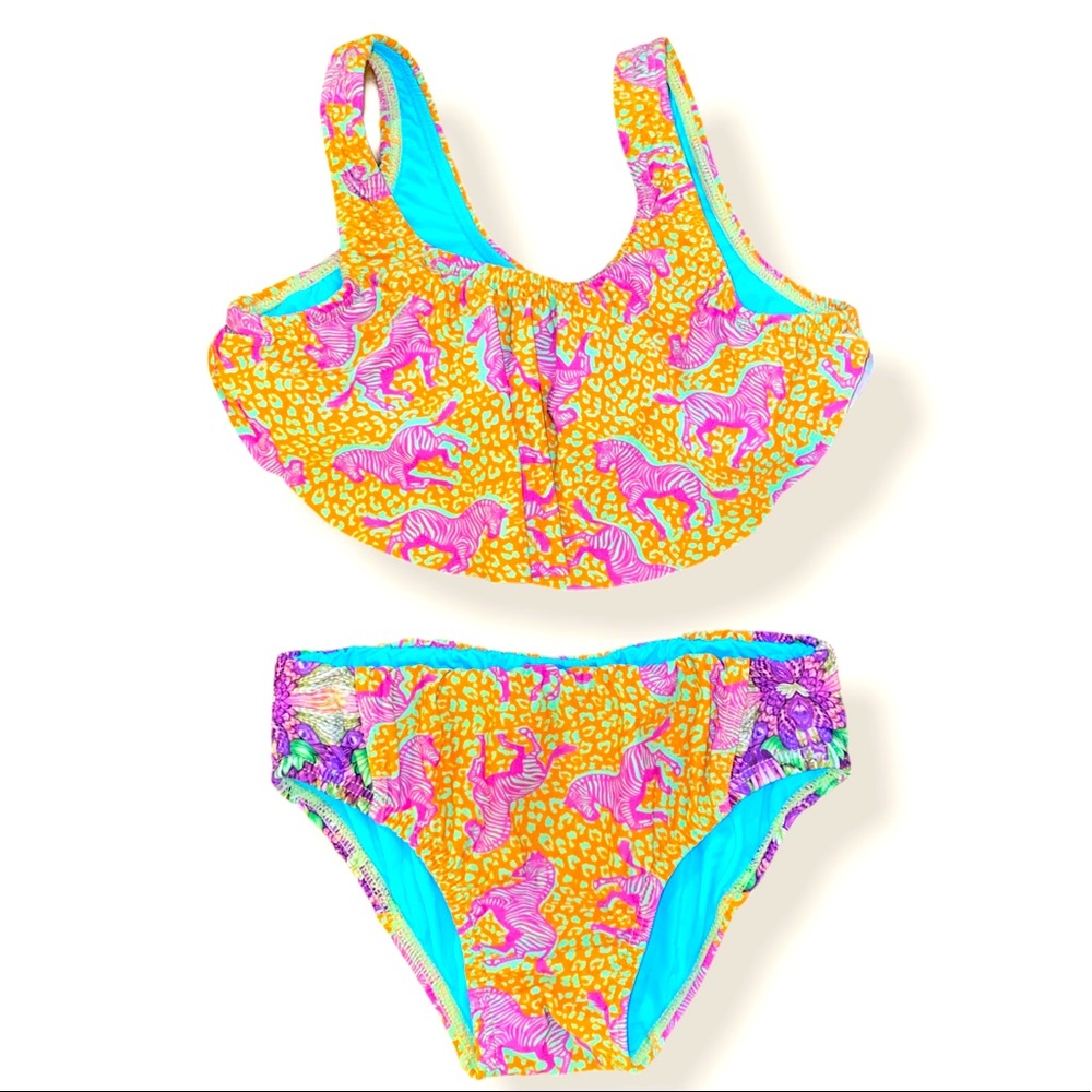 Gluck Beachwear Zebra/Leopard Print Two piece